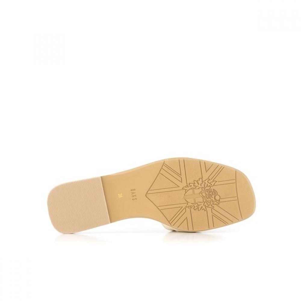 Daks Women S 2cm Dia Decoration Slip Mule Sandal Dld209 Ivory Gold