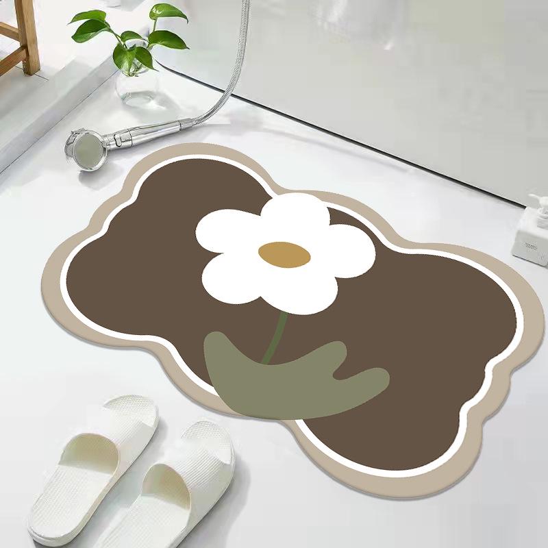 Diatom Mud Quick-Dry Anti-Slip Bathroom Floor Mat – Water-Absorbing Entrance Carpet