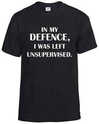 Ter Verdediging Werd Ik Zonder Toezicht Gelaten Grappig T-shirt humoristisch Grappig Top Tee 1