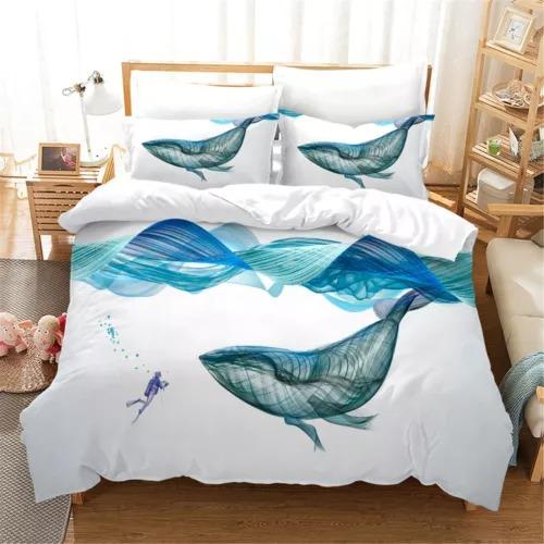 Whale Duvet Cover Set Bed Decoration First Choice Gift Suitable For Children Boys Girls And Adults Soft Warm And Breathable