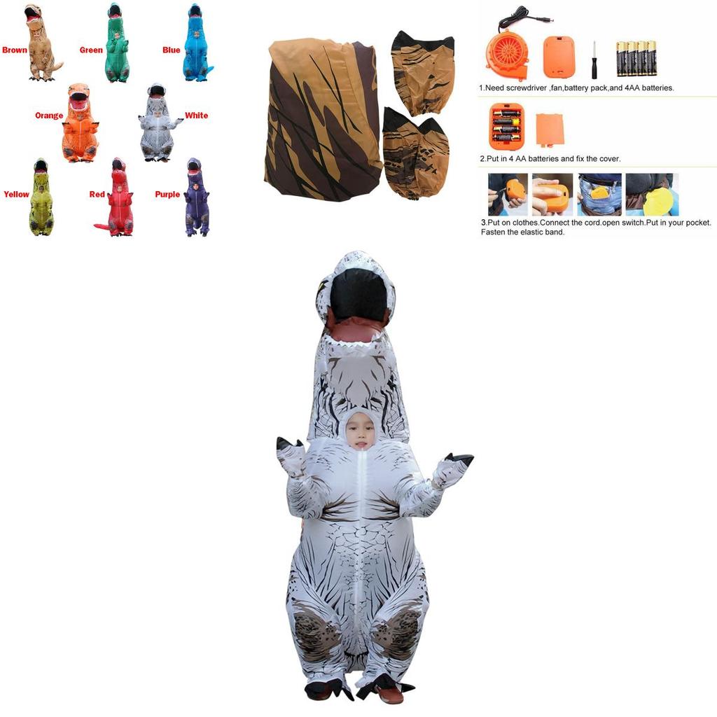 Unisex T-rex Inflatable Dinosaur Costume With Compact Storage And Comfort