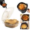 50Pcs Oil Proof Disposable Paper Liners Square Baking Paper Tray New Air Fryer Paper Liners