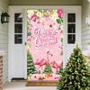 Christmas Door Cover Holiday Door Backdrop Waterproof Fabric