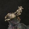 Solid Metal Fierce Swine Statue Detailed Animal Figure Perfect for Shelf or Desk Decoration