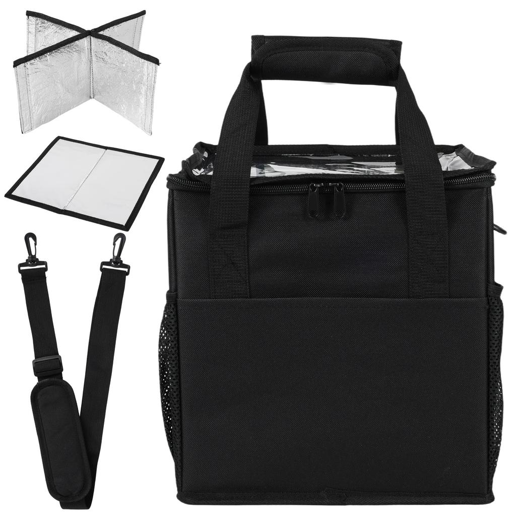 Reusable 4 Cups Drink Carrier for Delivery with Adjustable Dividers Insulated Drink Caddy Holder Bag with Multiple Pockets