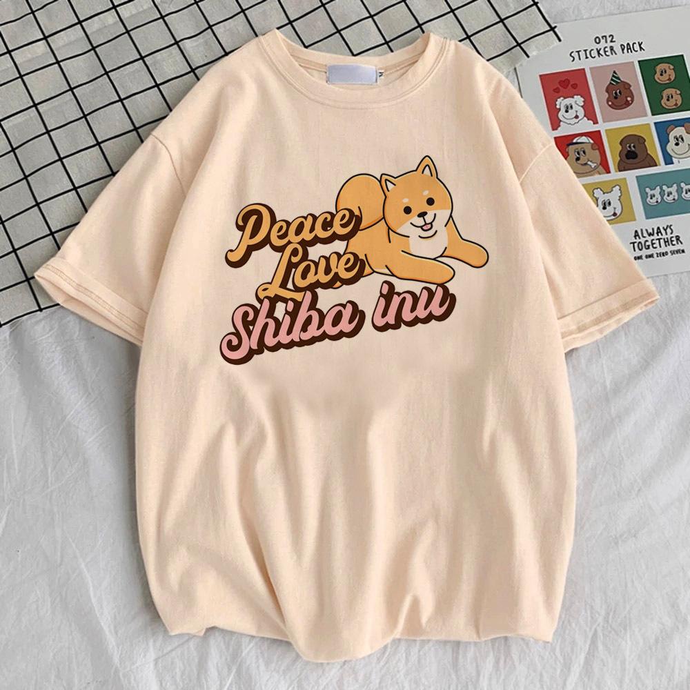 Shiba Inu Tshirt Teen Graphic Pop Culture Grunge Digital University Shirt Trendy Vintage Anime Breathable Hip Hop 2000s