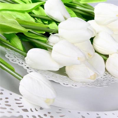6 sztuk/partia Sztuczne Kwiaty Bukiet Mini Tulipan Ślub Bridal Drużki Hortensje Floral Party Decor