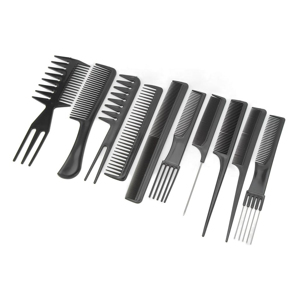 10pcs Hair Comb Professional Home Salon Ergonomic Styling Comb Set for Long Short Straight Curly Hair