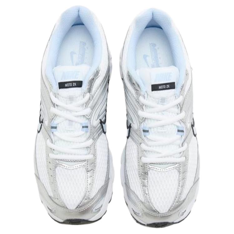 Nike  Air Max Moto 2K White Metallic Silver Reflective Women Sneakers Black Hydrogen-Blue HQ2056-107