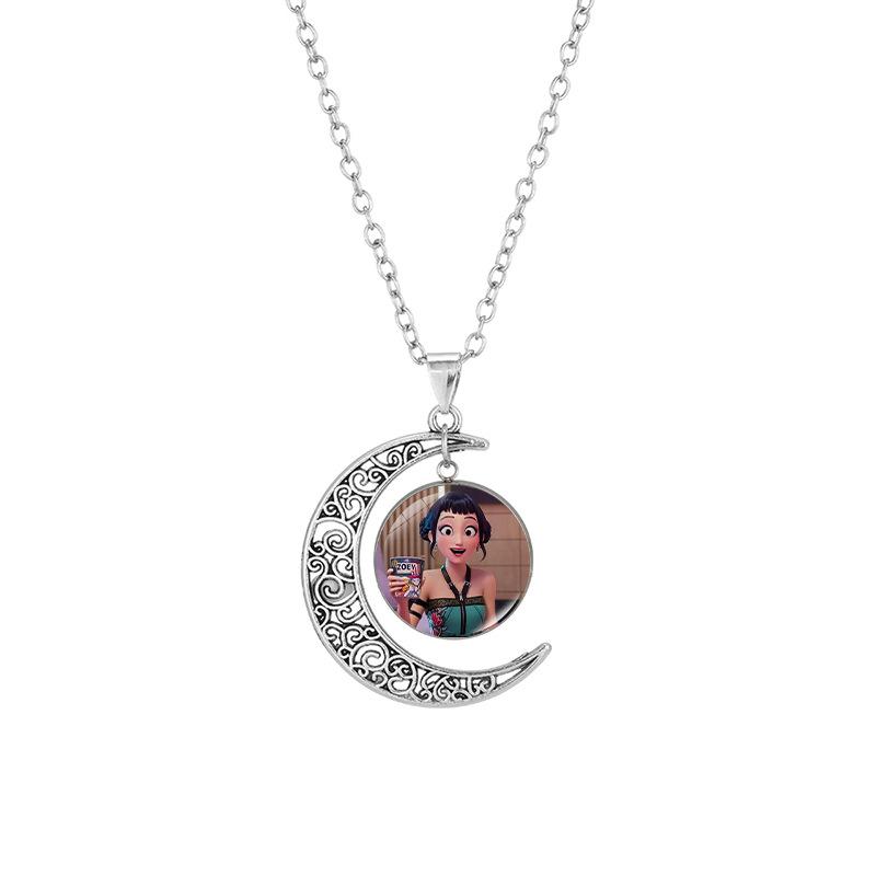 

Cartoon Anime Movie Kpop Demon Hunter Moon Necklace Printed Photo Necklace Adjustable Sweater Chain Jewelry Accessory Gifts
