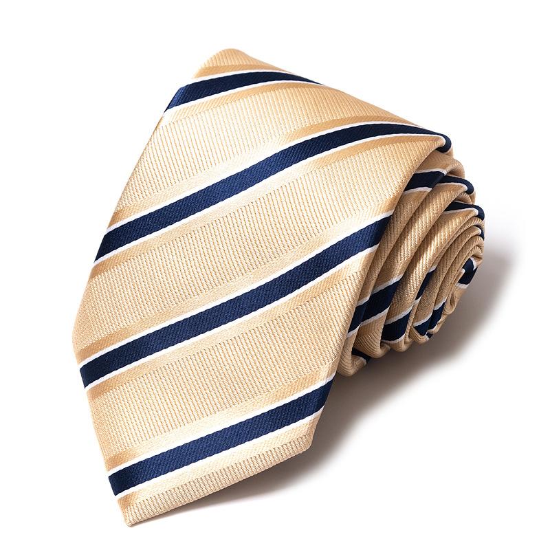 Men'S Tie Business Dress Tie Polyester Groom Wedding Festive Striped 8Cm Tie