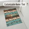Dog Theme Crystal Velvet Rug Personalized Custom Name Text Soft Floor Mat Home Decor