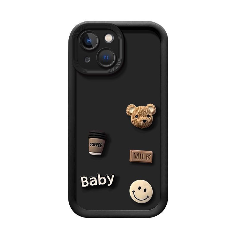 Applicable to Samsung S24U mobile phone case retro three-dimensional bear S25 anti-drop cover s23p creative a16A55A34 cute