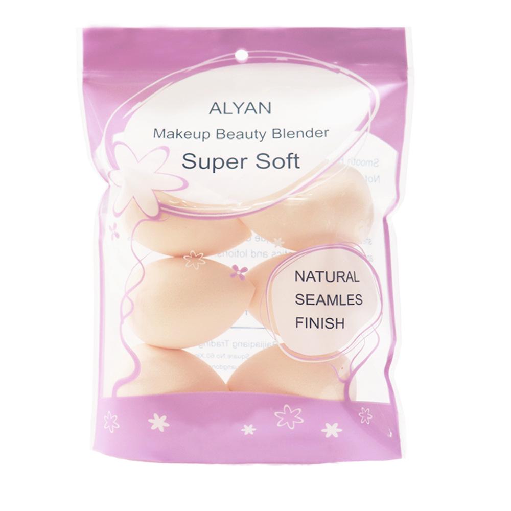 6 szt./zestaw Beauty Blender super miękki Pusz do makijażu gąbka do makijażu narzędzie do makijażu beige