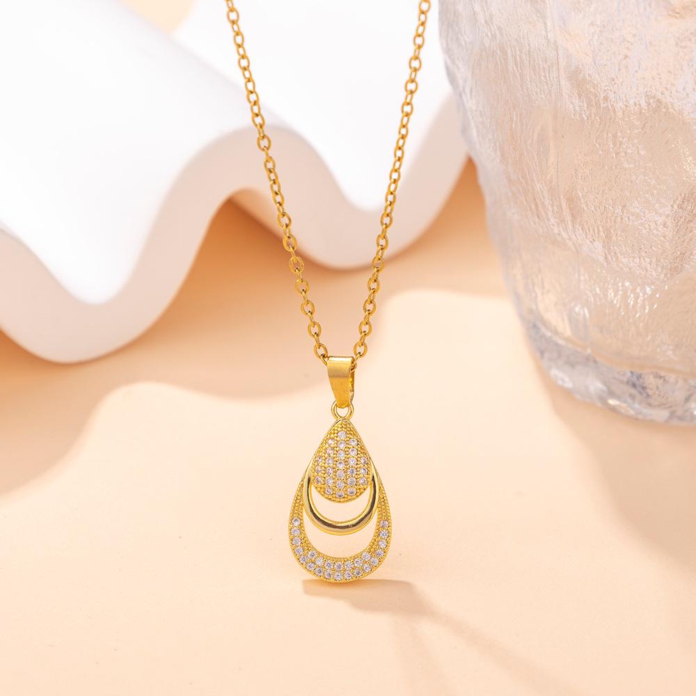 Kadın Lüks Titanyum Çelik Kolye Ucu Klavikula ve Uzun Kazak Kolyesi - Niş Tasarım