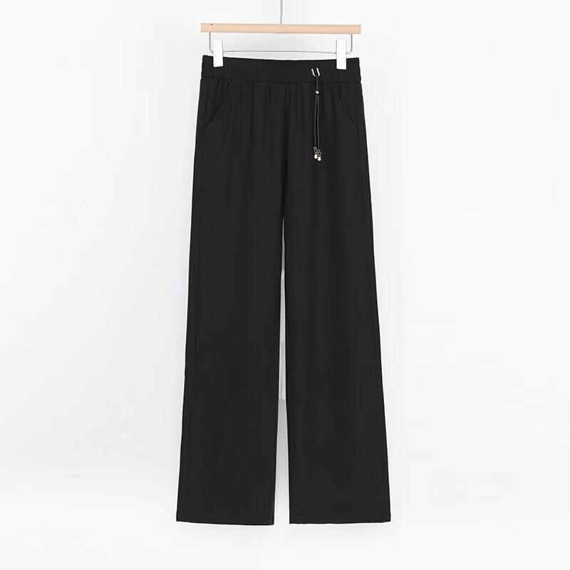 Elderly Women s Summer Ice Silk Wide-Leg Casual Pants 4XL