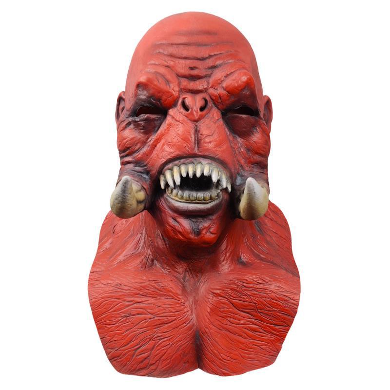 Popular2020New Warcraft Mask Headgear Halloween Horror Orc Mask красный