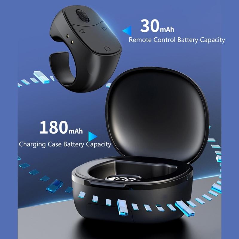 Bluetooth-compatible-compatible 5.3 Wireless Controller Touch Sensitive Remote Page Turners Ergonomic Rings Design for & Small Devices