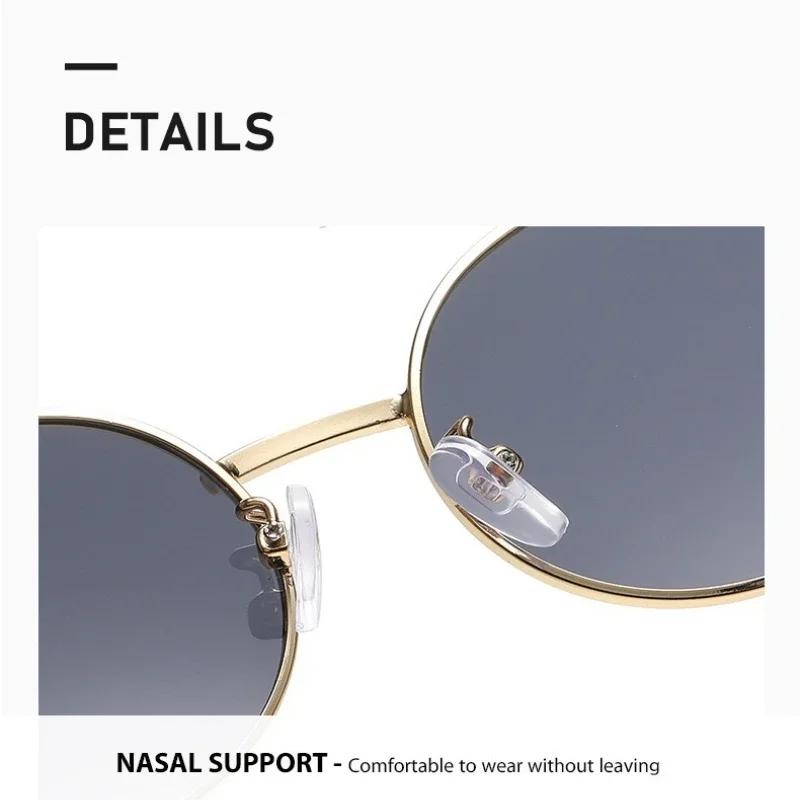Neutral New Style Oval Glasses Frame Sun Glasses Fashion Style Retro Style Metal Material Full Glasses Frame Outdoor Beach Travel Sunscreen Eye