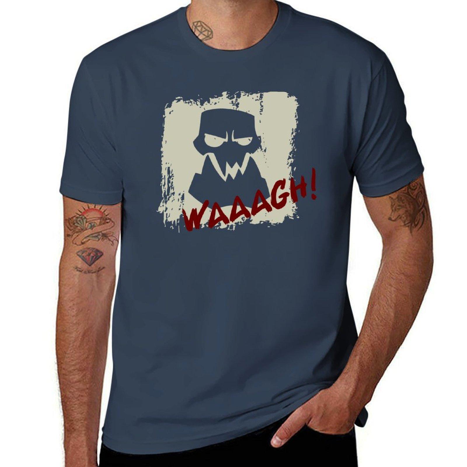 Ork Waaagh Wargaming TShirt Basic Plain Short Sleeve Crew Neck Tee S