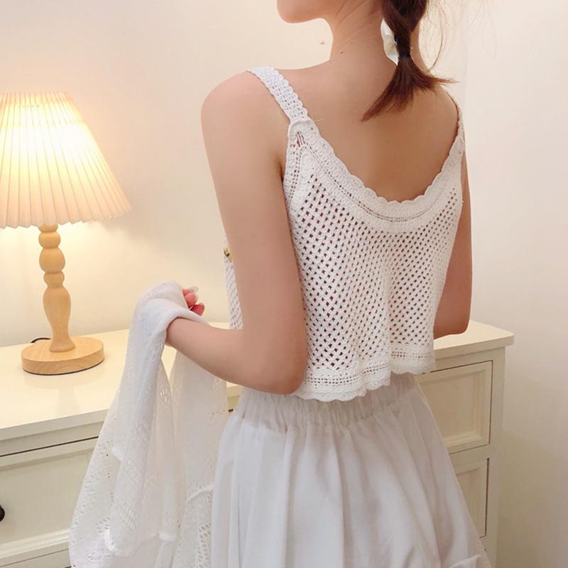 Vyšívané květinové topy pro ženy elegantní duté tílka Camis háčkované topy plážový styl bikiny podprsenky