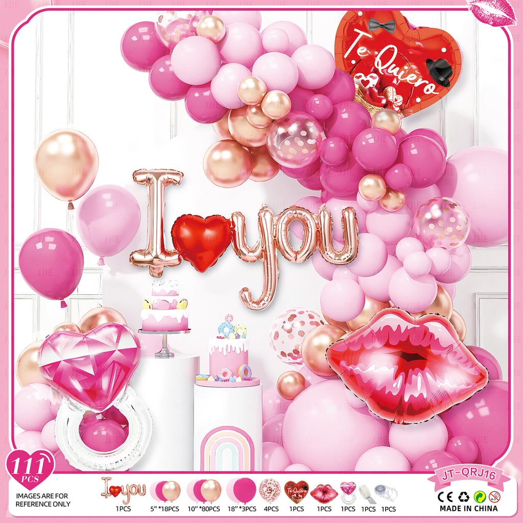 Valentine'S Day Balloon Set Proposal Confession Background Wall Balloon Arch Birthday Party Balloon Decoration Arrangement