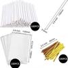 300Pcs Lollipop Cake Treat Bag Set Paper Lollipop Stick Chocolate Candy Wrappers for Gift Giving and Celebration