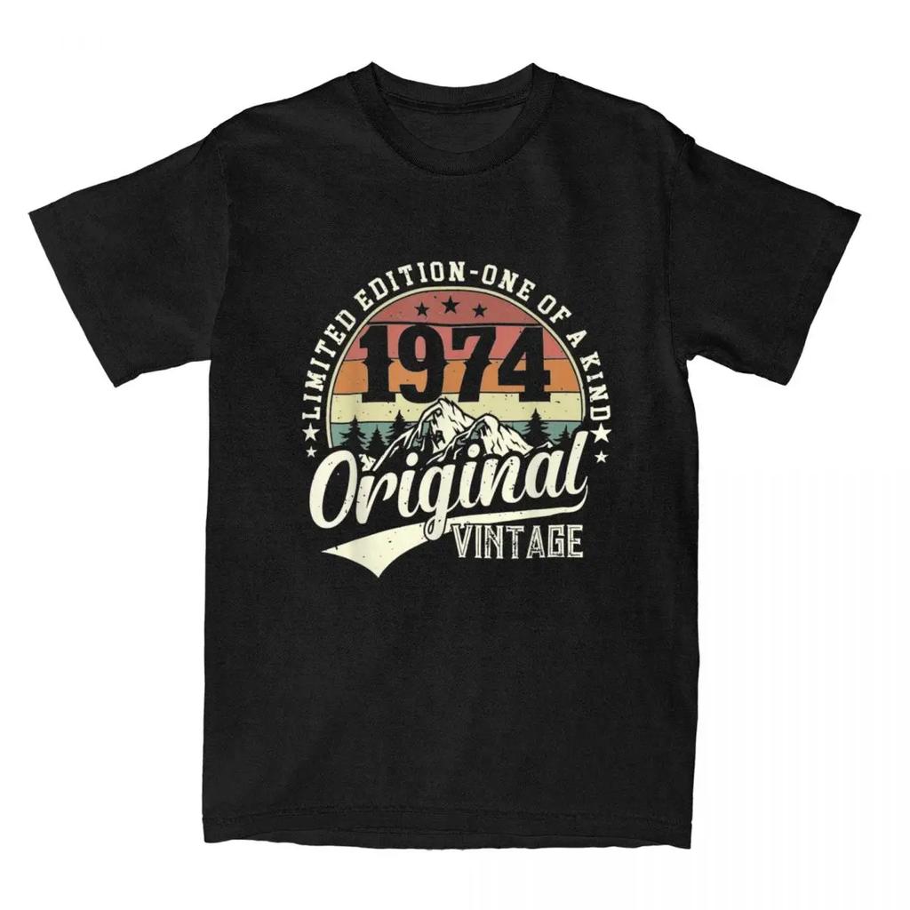 Men Women 50th Birthday Gift For People Born In 1974 Shirts Accessories Hipster Cotton 50 Years Old T Shirt Tee Clothing Printed