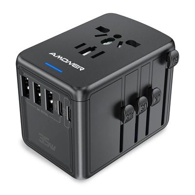Conversion Plug Amoner Overseas Power Conversion Rapid 3 2 and Set of 4 AC Compatible with C Type for Overseas for Conversion Plug Adapter, Charging,