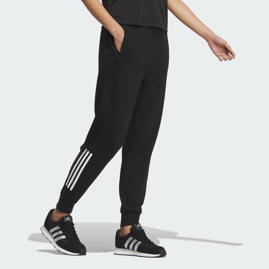 Adidas Must Haves Spodnie DK Trzy Paski Color Block Sznurek Mankiety Dzianinowe Spodnie Sportowe Spodnie Damskie Czarne IS4940