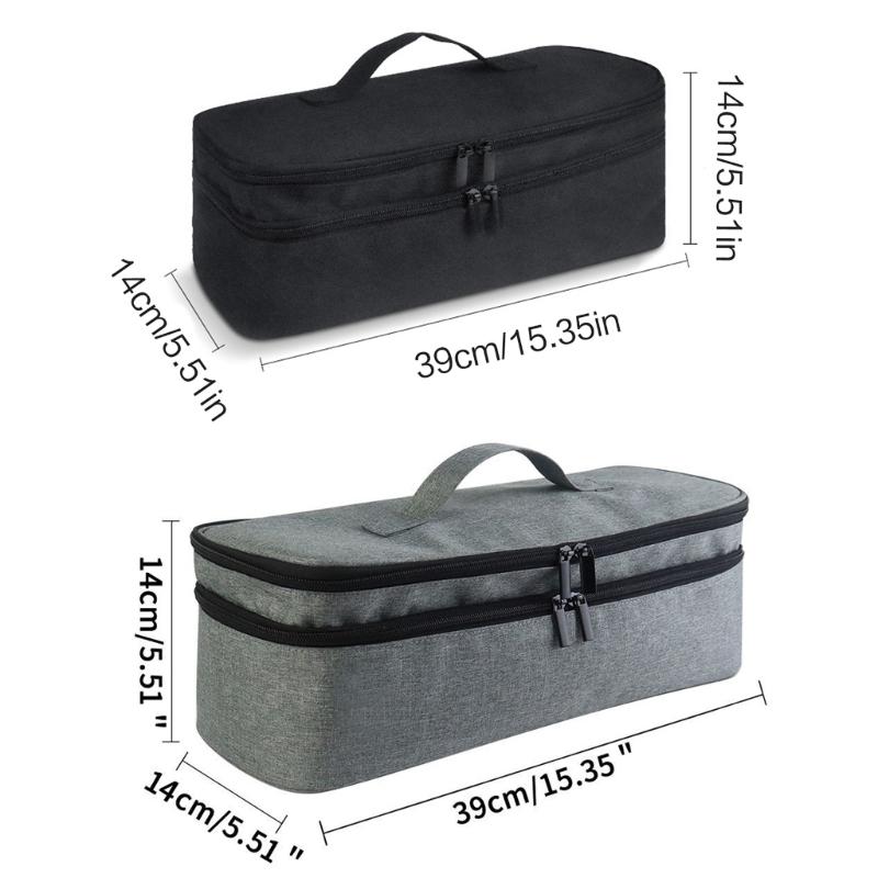 Double-layer Hair Dryer Carrying Case Portable Travel Storage Bag Universal Zipper Organizer Bag for Hair Curler Tools