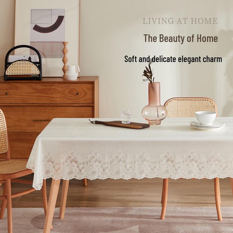 Cream Style PVC Waterproof Wipe-Clean Tablecloth