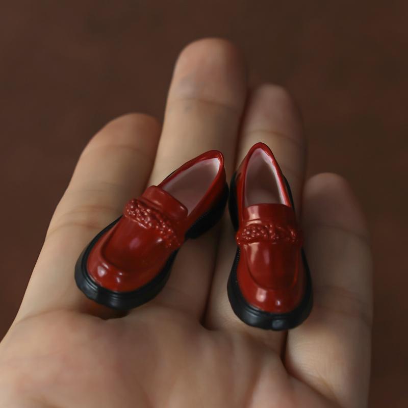 Mini Leather Doll Shoes 1 Pair 4*1.5cm for OB22 OB24 1/6 Licca Dolls Clothing Matching Dress Up Accessories