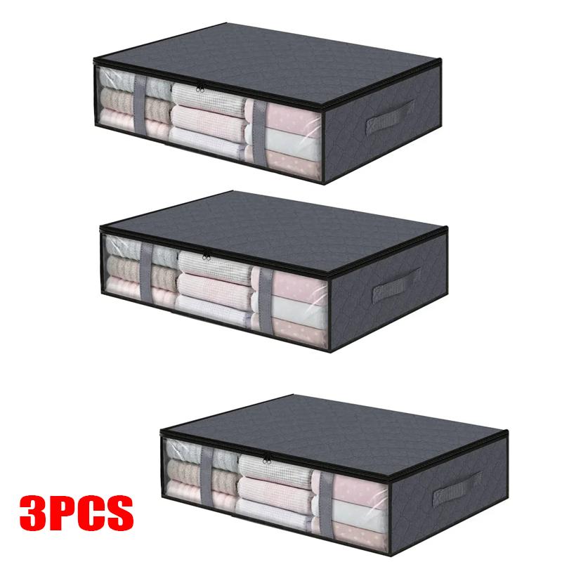 Aufbewahrungstasche unter dem Bett für tragbare faltbare Bettdecken-Taschen Kleiderschrank Kleider Organizer Aufbewahrungsbox Staubdichter Organizer Große Kapazität