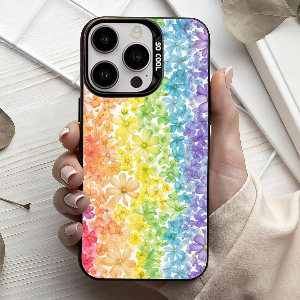 F-Flowers A-art  Phone Case For iPhone17,16,15,14,13,12,11 Plus,Pro Max Candy Silver Plated Inside Cover iPhone12PROMAX