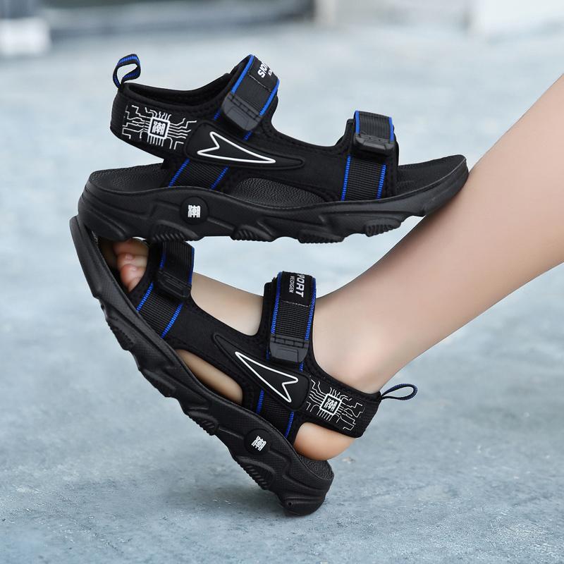 Детская противоскользящая износостойкая модная легкая уличная пляжная обувь на липучке — фото 14