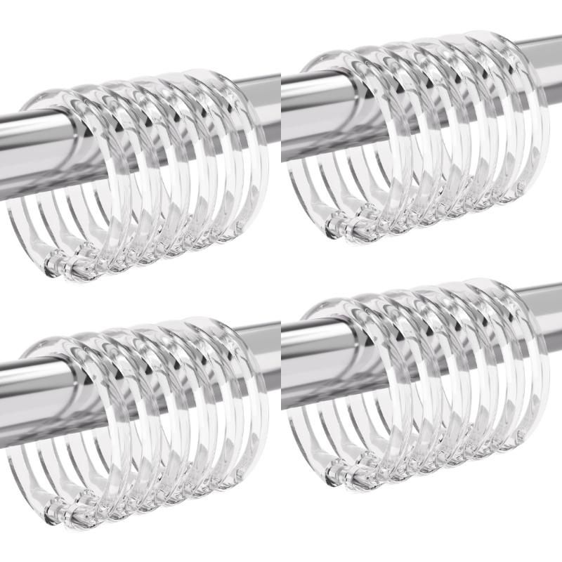 

24 Piece Portable Bathroom Hooks For Shower Curtains Secure Snap Closure Easy Adjustments Multipurpose Use 1