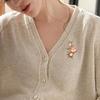 Elegante Pfirsichfarbene Emaille-Brosche Modeschmuck-Accessoires Damen Reversnadel Kleidung Korsage Schmuck für Hochzeitsfeier