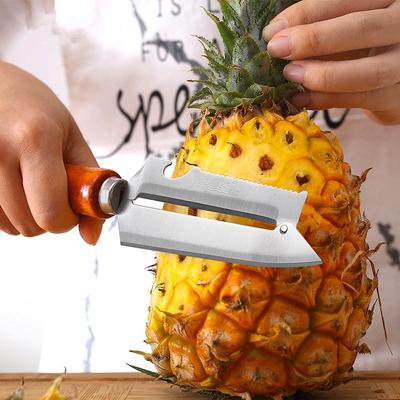 Edelstahl-Kohlschälmesser, Obstreibe, multifunktionaler Kartoffelschäler mit Holzgriff für den Haushalt, nützliche Küchenwerkzeuge