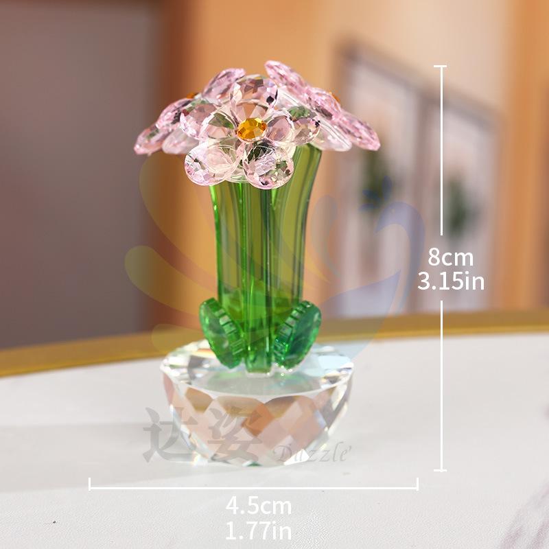 Crystal artificial flower home living room decoration ornament Nordic style lilac crystal handicraft