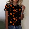 Damen-T-Shirt mit 3D-Druckmustern T-Shirt für den Sommer lässiger Rundhalsausschnitt