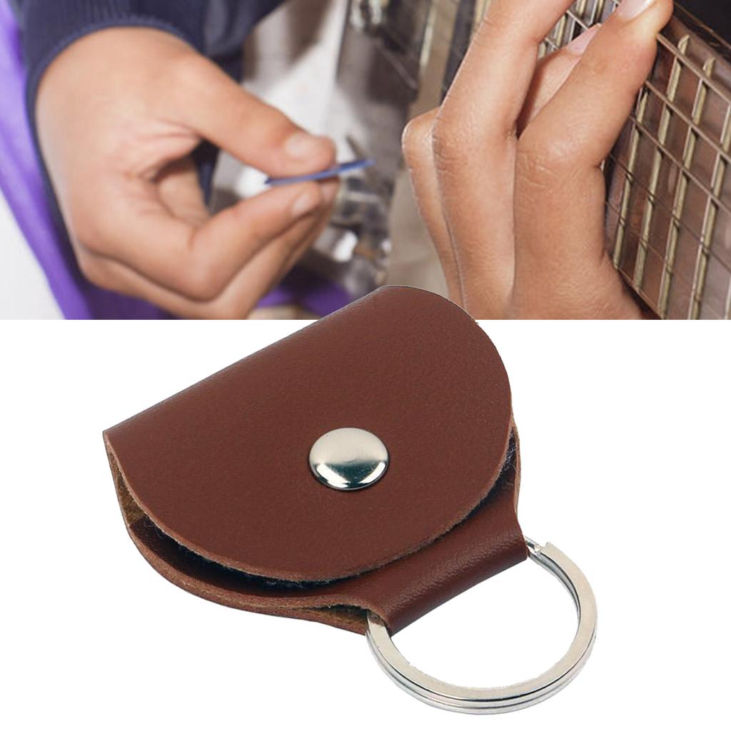 Guitar Picks Case Keychain Light Weight Picks Storage Bag Pick Holder Pouches PU Leather Guitar Plectrums Bag Enduring