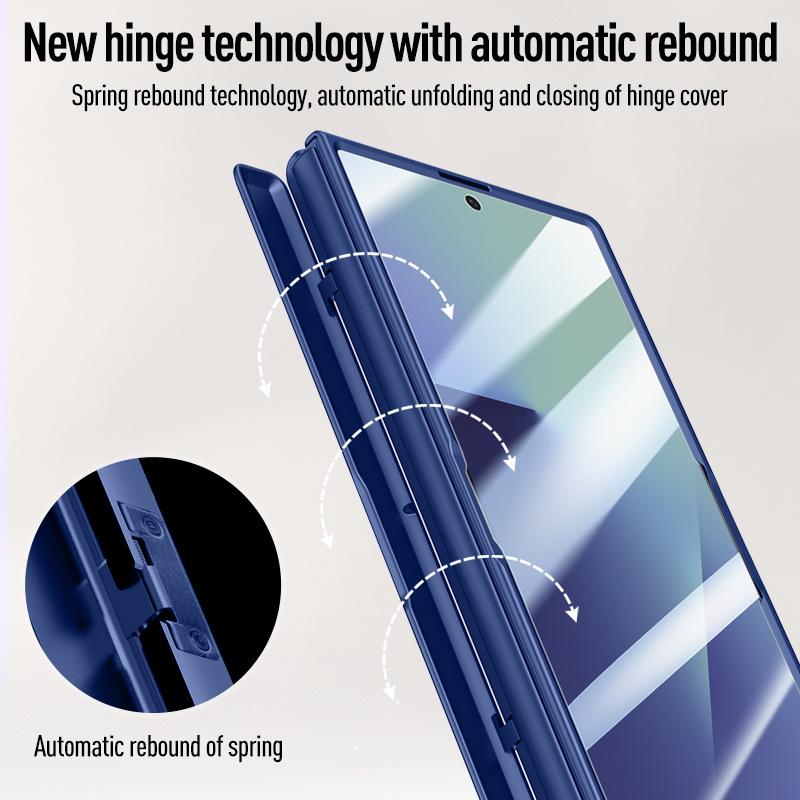 For Samsung Galaxy Z Fold 7 With Privacy Tempered Glass Film Full Protect Ultrathin Phone Case Spring Hinge Camera Holder Cover
