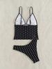 Women's Tankini Strap V-neck Polo-dot Low Waist Sexy Split Bikini Swimsuit