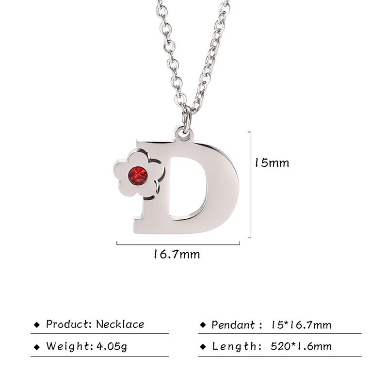 

Amaxer A-Z 26 Initial Letter Name Alphabet Necklace for Women Flower Zircon Stainless Steel Silver Color Jewelry Gift Silver Color