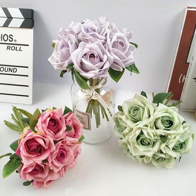 Simulation Flower 7-Head Bouquet Of Roses, Fake Flowers For Wedding Flower Decoration, Artificial Flowers For Home Living Room Decoration
