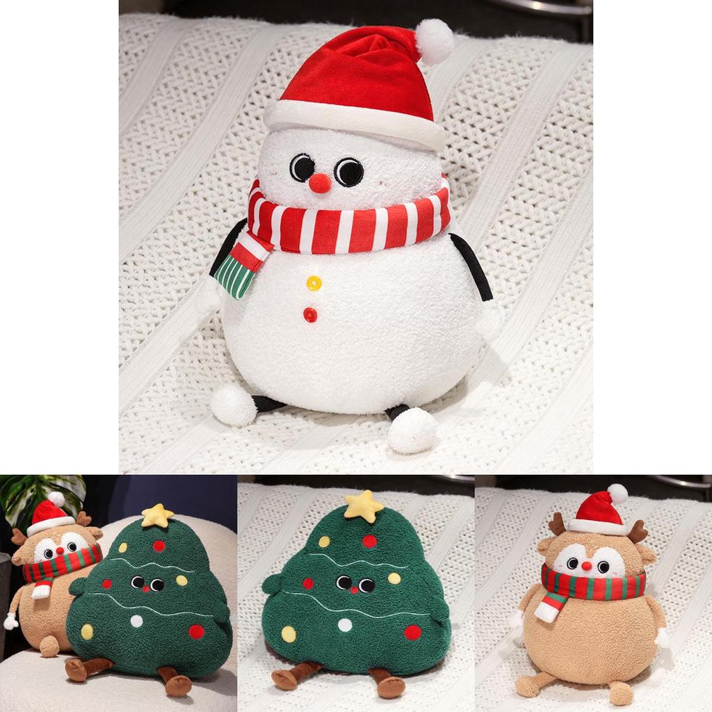 Christmas Santa Plush Cushion With Embroidered Cartoon Design For Living Room Decor