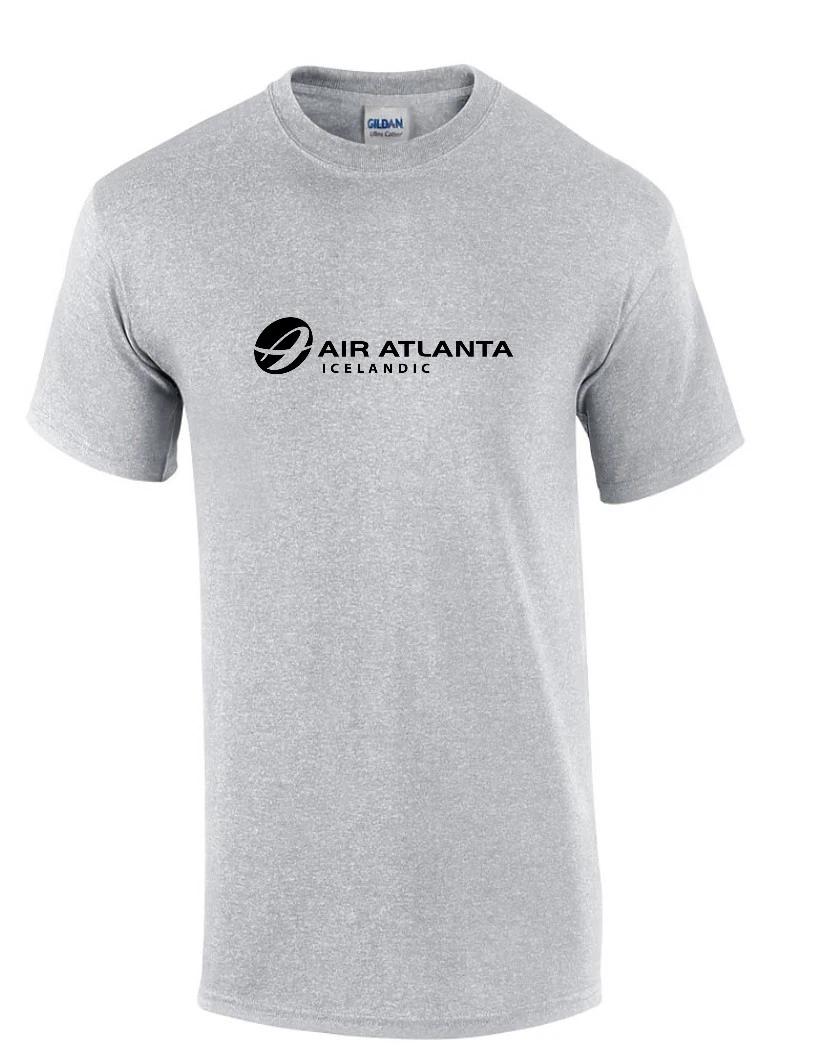 Air Atlanta Icelandic Black Logo Iceland Airline Sport Gray Cotton T-Shirt XL