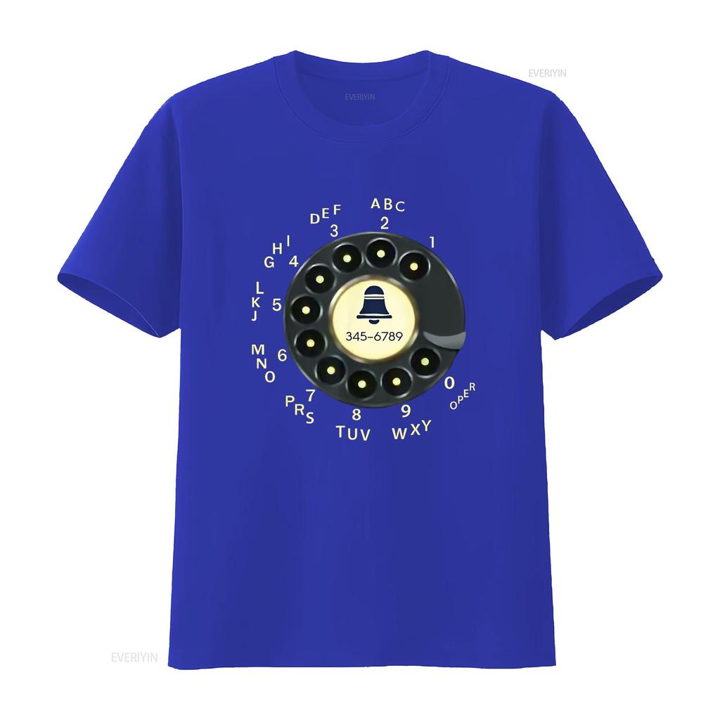 retro rotary dial phone T Shirt vintage Washed Comfortable graphic Stylish homme Slightly designer clothes