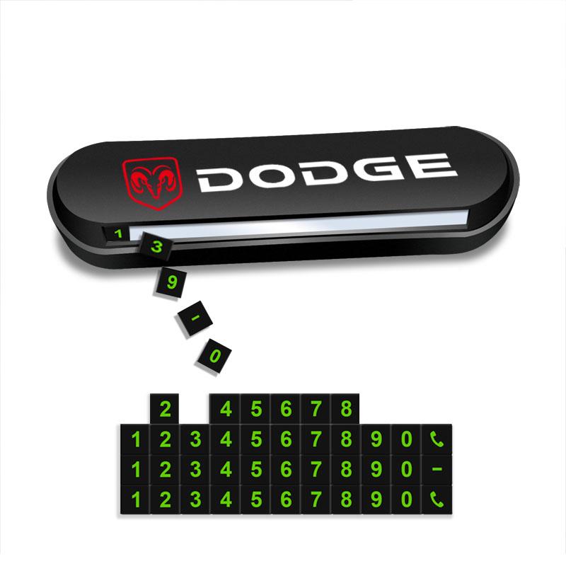 1Pcs Car Temporary Parking Card Plate Badge Car Styling for Dodge Caliber Ram 1500 Stratus Dart Caravan Charger Grand Caravan Journey